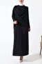 Sandy Draped Shoulder Button Detailed Long Dress