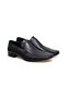 Dark Blue Color Laceless Genuine Leather Men's Shoes
