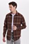 Men's Slim Fit slim fit checkered winter lumberjack shirt - 5