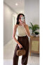 Motre Beige Strappy Sequin Blouse
