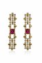 Gold Color Stone Detailed Earrings (Pair)