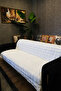 Plush Sofa Cover Shawl Fluffy Bubble White Multi-Purpose Diamond Pattern 170X210 cm - 2
