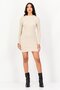 Women Ribbed Mini Dress, Beige - 2