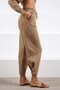 Camel Pocketed and Lace-Up High Waist Elasticated Leg Cashmere Women's Knitwear Pants - 3
