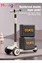 Foldable 3 Wheel Scooter with Windmill and Car Basket, Non-Slip Scooter with Light and Music, Kids K - 4