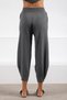 Anthracite Pocketed and Lace-Up High-Waisted Elasticated Leg Cashmere Women's Knitwear Trousers - 5