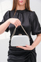 Silver Honeycomb Chain Strap Hand Shoulder Evening Dress Formal Evening Bag - 2