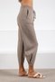 Mink Pocketed and Lace-Up High-Waisted Elasticated Leg Cashmere Women's Knitwear Pants - 3