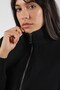 Black Long Sleeve Half Turtleneck Zippered Cashmere Women's Knitwear Sweater - 3
