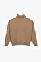 Camel Long Sleeve Half Turtleneck Zippered Cashmere Women's Knitwear Sweater - 8