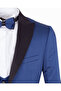 Men's Slim Fit 3-Piece Tuxedo Set - Jacket + Vest + Bow Tie - Blue - 4