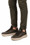 Khaki Genuine Leather Memory Foam Men's Casual Shoes 152-22487 m - 3