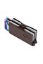 Brown Leather Rfid Aluminum Dual Mechanism Card Holder and Wallet - 3