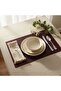 2 Pieces Burgundy Leather American Service Placemat Rectangular Burgundy 33X44-Easy to Clean Placemat - 5