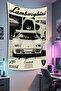 Gamer Wall Covering – Car Themed, High-Quality Fabric, Tapestry Wall Carpet