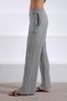 A.Grey High Waist Corded Fabric Pockets Wide Leg Corded Fabric Cashmere Women's Knitwear Trousers - 3