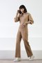 Camel Long Sleeve Shirt Collar Modern Cut Cashmere Women's Knitwear Sweater - 8