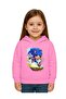 Unisex Sonic Printed Children's Swaetshirt Hooded 3 Thread Rased - 2