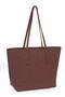 Women's Suede Handbag and Women's Shoulder Bag with Magnet Closure and Makeup Bag - 2