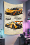 Gamer Wall Covering – Car Themed, High-Quality Fabric, Tapestry Wall Carpet - 2