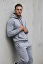 Men's Kangaroo Pocket Gray Hooded Sweatshirt - 3
