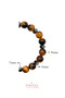 Certified Tiger's Eye and Mix Hematite 8 mm Men's Natural Stone Bracelet - 3