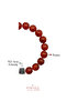 Certified Red Agate Stone 8 mm Men's Natural Stone Bracelet with Silver Clover Figure - 3