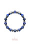 Certified Lapis Lazuli and Faceted Hematite Stone 8 mm Men's Natural Stone Bracelet