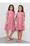 Girls Pink Lace A-Line Knee-Length Dress