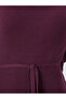 Purple Ribbed Cut Out Sweater Midi Dress - 4