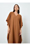 Women V Neck Maxi Kaftan Dress - 3