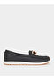 Women Black Chain Detail Loafers
