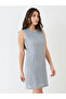 Blue Sleeveless Sheath Crochet Mini Dress - 2