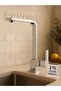 Square Chrome Plated On/Off Kitchen Sink Faucet with 2 Years Warranty - 3