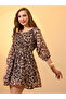 Leopard Print Back Tie Detail Mini Dress - 2