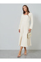 Women Square Neck A-Line Midi Dress