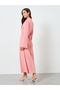 Women High Neck Maxi Dress with Tie Waist - 5