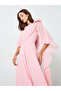 Women Draped Maxi Dress with Cape Sleeves - 2