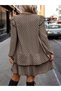 Women's Allover Printed Tie-up Neck Ruffle Detail Long Sleeve Midi Dress - 2