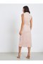 Women Suede Look Sleeveless Blazer Midi Dress - 5