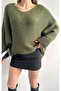 Boat Neck Sleeve Layered Thick Knit Sweater - 2