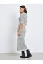 Women Knit Midi Dress with Short Sleeves - 4