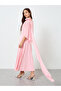 Women Draped Maxi Dress with Cape Sleeves - 5