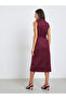 Women Suede Look Sleeveless Blazer Midi Dress - 4