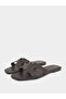 صندل أسود مسطح سهل الارتداء - 2