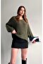 Boat Neck Sleeve Layered Thick Knit Sweater - 4