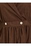 Women Brown Corduroy Blazer Midi Dress - 4