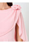 Women Draped Maxi Dress with Cape Sleeves - 4