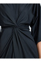 Black Pleated Detail Midi Dress - 3