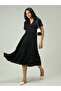 Black Button Down Tiered Midi Dress - 4